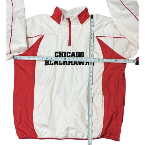 Chicago Blackhawks Size M Men Jacket White/Red Zip-Up Lightweight Windbreaker - Picture 8 of 14